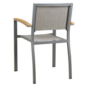 Grauer Terrassenstuhl aus Aluminium