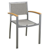 Grauer Terrassenstuhl aus Aluminium