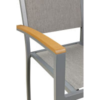 Grauer Terrassenstuhl aus Aluminium