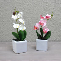 Kunstblumen-Set Orchideen im Topf