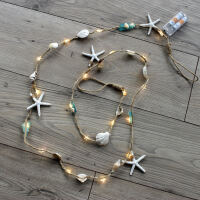 Maritime LED-Lichterkette mit Strandgut