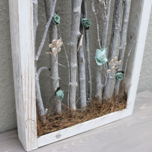 Dekoobjekt Holzbild Blütenwald