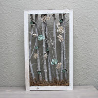 Dekoobjekt Holzbild Blütenwald