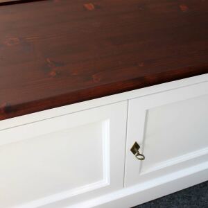 Landhausstil TV-Board weiß-mahagoni - 160cm