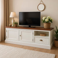 Landhausstil TV-Board weiß-mahagoni - 160cm
