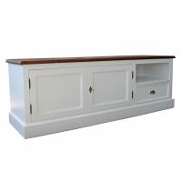 Landhausstil TV-Board weiß-mahagoni - 160cm