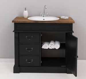 Rustikaler Landhausstil Waschtisch schwarz-braun