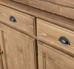 Großer Landhausstil Buffetschrank braun-weiß