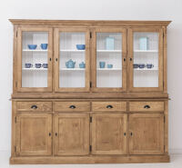 Großer Landhausstil Buffetschrank braun-weiß