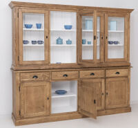 Großer Landhausstil Buffetschrank braun-weiß