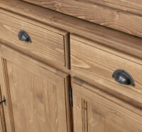 Großer Landhausstil Buffetschrank braun-weiß