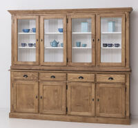 Großer Landhausstil Buffetschrank braun-weiß