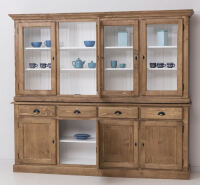 Großer Landhausstil Buffetschrank braun-weiß