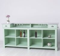 Massivholz Tresen Landhausstil Mint-Pastellgrün - Zinkplatte
