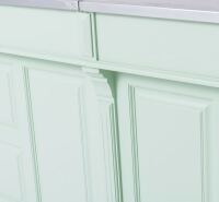 Massivholz Tresen Landhausstil Mint-Pastellgrün - Zinkplatte