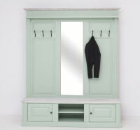 Landhaus Garderobe Mint-Pastellgrün, mit Spiegel