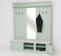 Landhaus Garderobe Mint-Pastellgrün, mit Spiegel