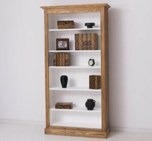 Landhausstil Bücherregal, braun-weiß