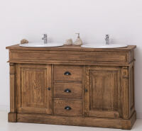 Eiche Waschtisch Landhausstil mit Becken, braun