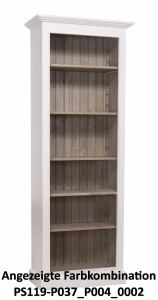 Schmales Bücherregal im Landhausstil tief gebürstet