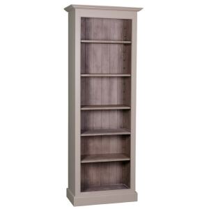 Schmales Bücherregal im Landhausstil tief gebürstet