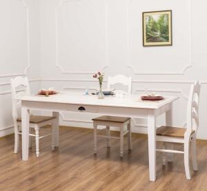 Bauernhaus Esstisch (180cm) mit Schublade - Wildeiche