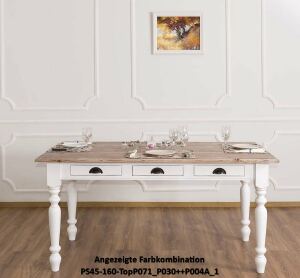 Esstisch Paris (160cm) mit drei Schubladen - Wildeicheplatte