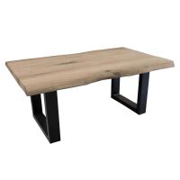 Baumkante-Couchtisch Wildeiche White Washed