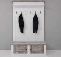 Garderobe mit Sitzbank weiß Vintage