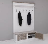 Garderobe mit Sitzbank weiß Vintage