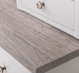 Buffetschrank Vintage weiß mit Eiche Kranz
