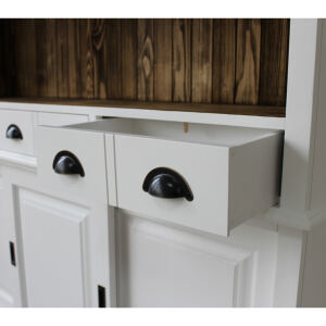 Barschrank Vintage weiß braun Massivholz