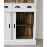 Barschrank Vintage weiß braun Massivholz