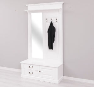 Weiße Landhaus Garderobe mit Spiegel