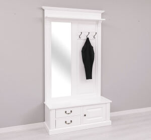 Weiße Landhaus Garderobe mit Spiegel