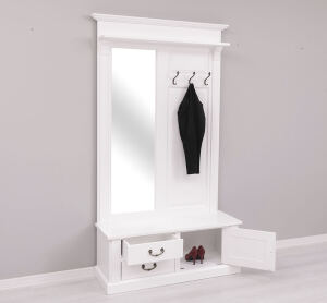 Weiße Landhaus Garderobe mit Spiegel