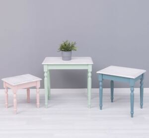 Beistelltisch 3er Set Pastell