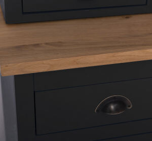 Küchen-Buffetschrank im Landhausstil - schwarz, braun