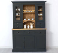 Küchen-Buffetschrank im Landhausstil - schwarz, braun