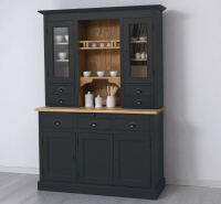 Küchen-Buffetschrank im Landhausstil - schwarz, braun
