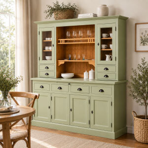 Großes Landhausstil Küchenbuffet grün-braun