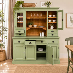 Großes Landhausstil Küchenbuffet grün-braun