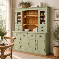 Großes Landhausstil Küchenbuffet grün-braun