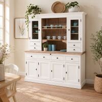 Großer Küchen-Buffetschrank weiß-tiefgebürstet
