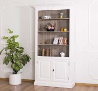 Landhaus Bücherregal weiß mit Unterschrank