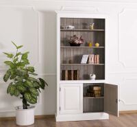 Landhaus Bücherregal weiß mit Unterschrank