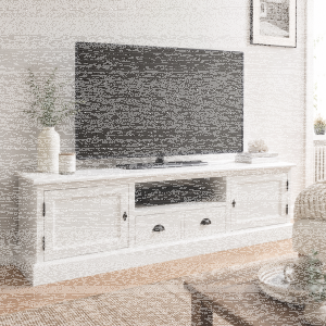 Großes Landhaus TV-Lowboard weiß - 200 cm