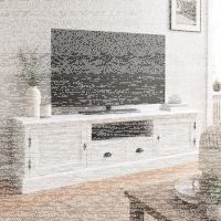 Großes Landhaus TV-Lowboard weiß - 200 cm