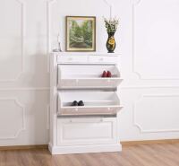 Landhaus Schuhschrank mit Kippfächern weiß