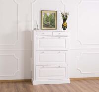 Landhaus Schuhschrank mit Kippfächern weiß